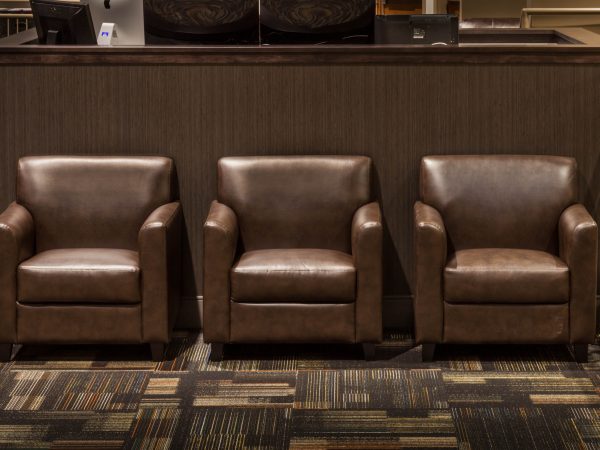 suede leather chairs in church