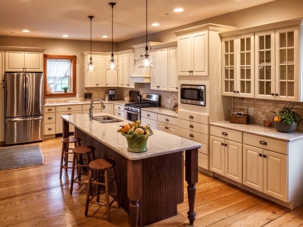 white semi-custom kitchen cabinets