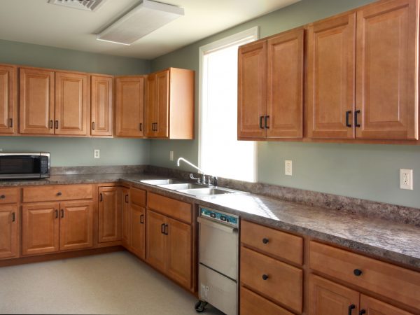 new wooden cabinets and laminate countertop