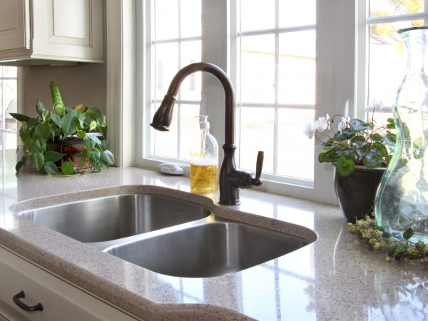 built in sink in new kitchen remodel