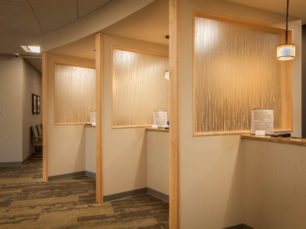 medical reception desks in granite