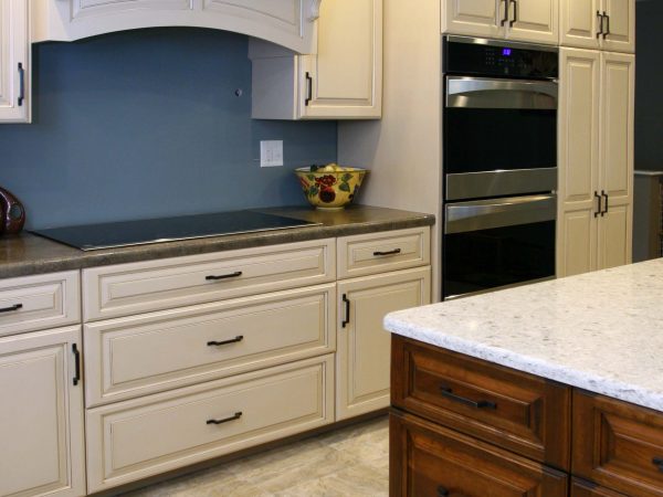 white cabinets in newly remodeled kitchen