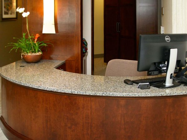 granite and marble reception desk