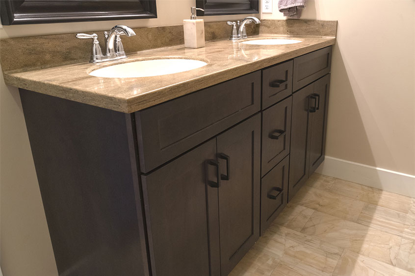 Poured Marble Countertops for Bathroom