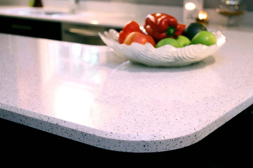 new speckled quartz kitchen countertop