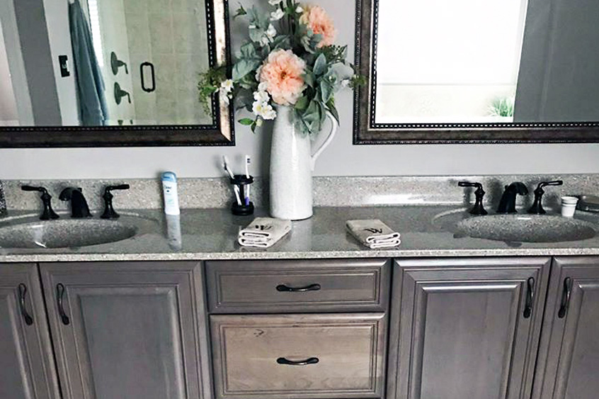 Custom bathroom vanity with modern flair