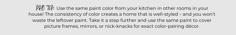 Tip for painting kitchen