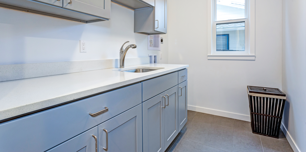 Small mudroom countertop idea for a modern look