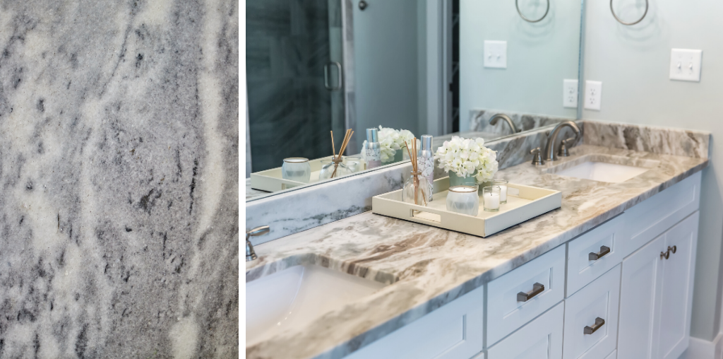 Gray granite countertop color in bathroom