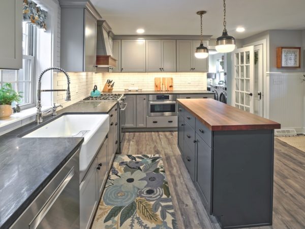 dark gray modern kitchen remodel