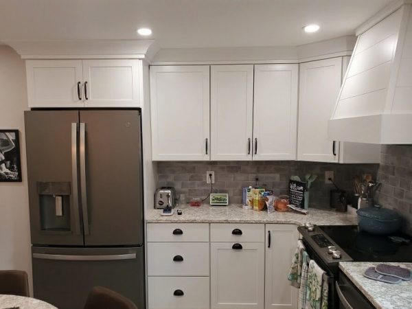 white front facing cabinet installation