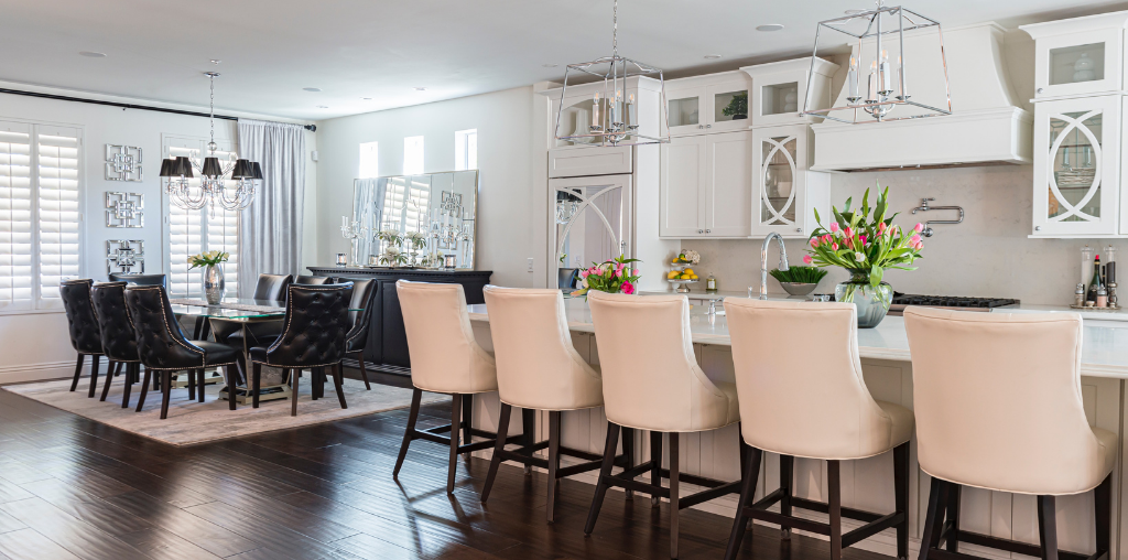 Kitchen upgrade with new seating for entertaining