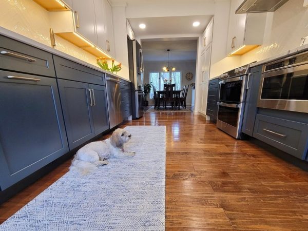 Navy blue kitchen cabinet remodel