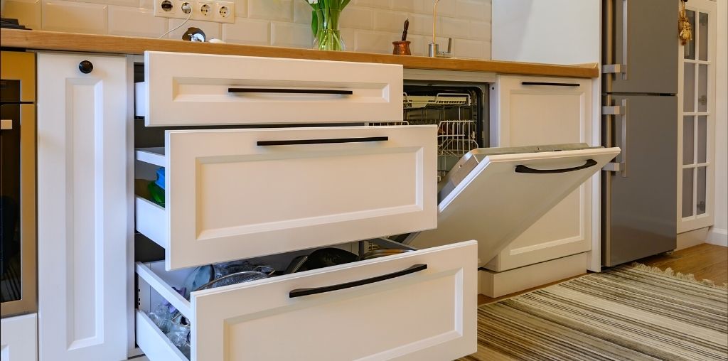 Storage cabinet for dishwasher
