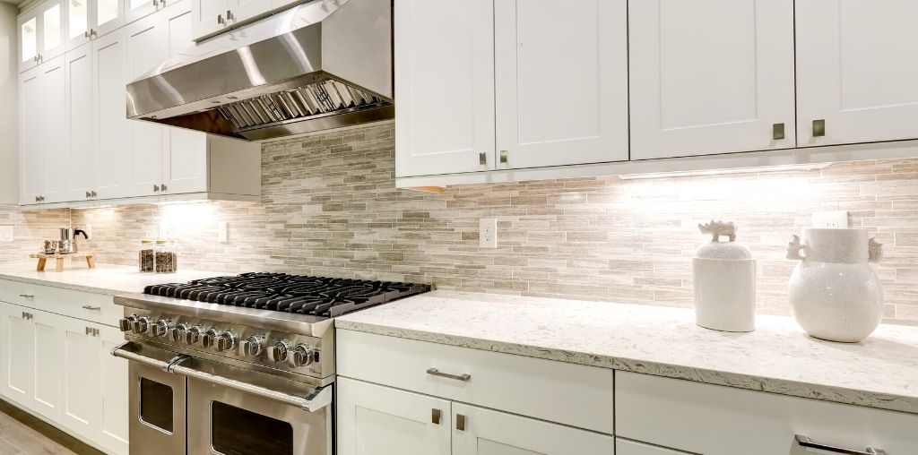 Small kitchen storage cabinets in white