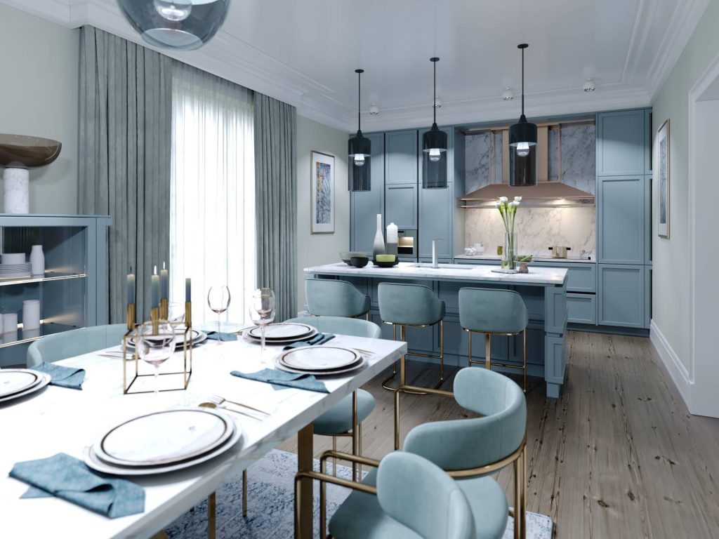 teal kitchen