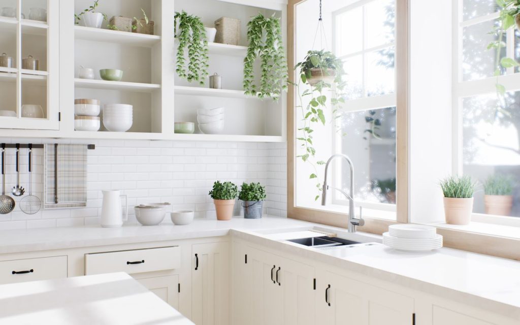 white kitchen cabinets